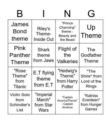 Leitmotif Bingo! Bingo Card