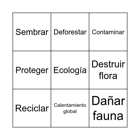 Eco-Héroes Bingo Card