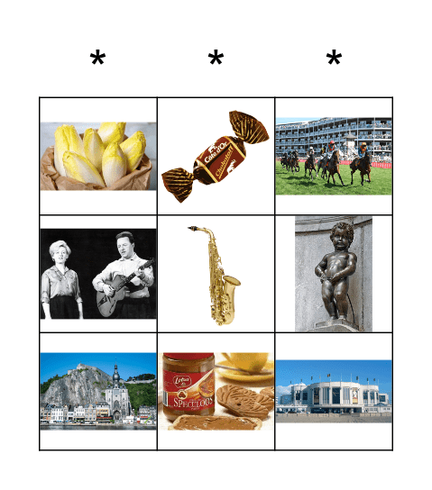 Bingo België Bingo Card