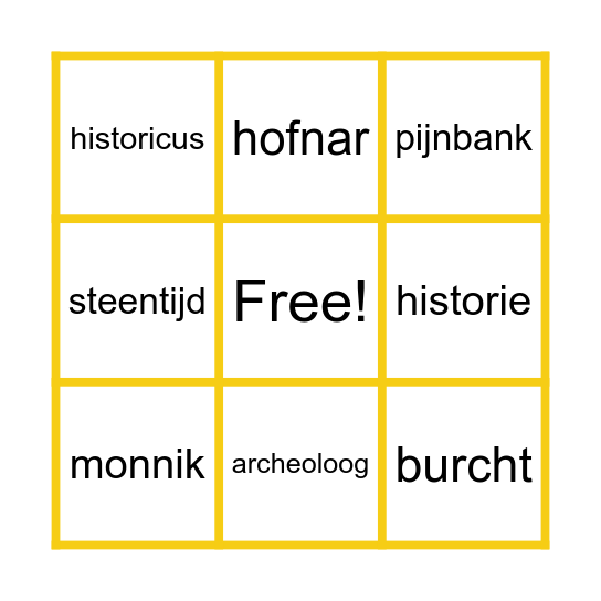 Bingo Thema 6 Geschiedenis Bingo Card