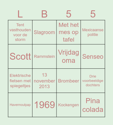 Leo & Bea BINGO Card