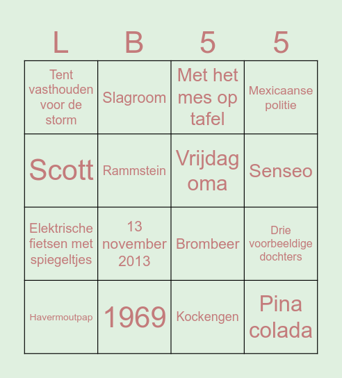 Leo & Bea BINGO Card