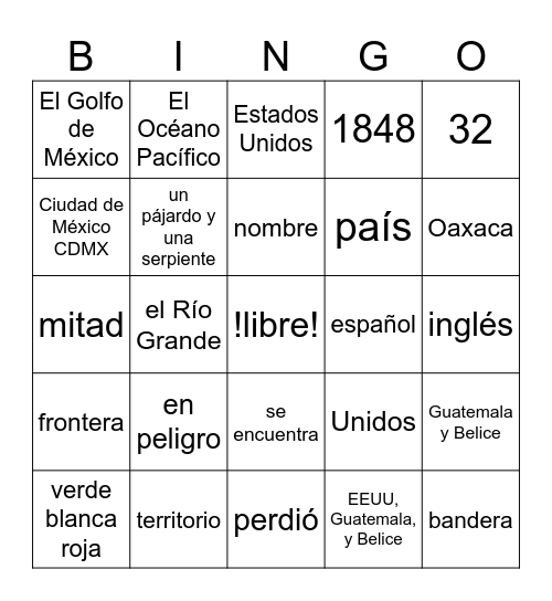 Todo Sobre México Bingo Card