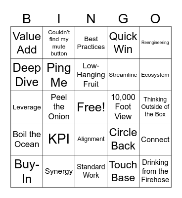 Buzzword Bingo Card