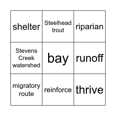 McClellan Ranch vocab - Oct. 2024 Bingo Card