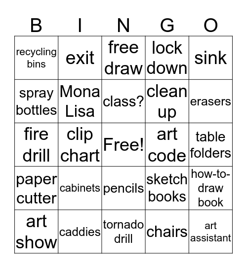 Art Bingo Card