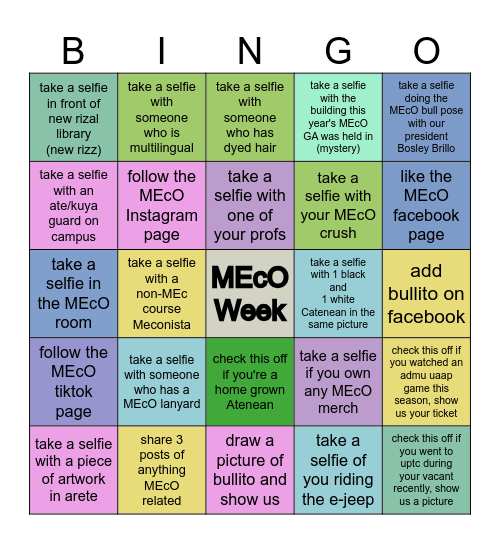 MEcO Week Bingo! Bingo Card