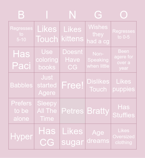 Agere Bingo Board! Bingo Card