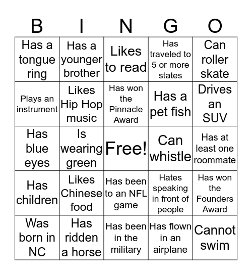 Papa People Bingo Card