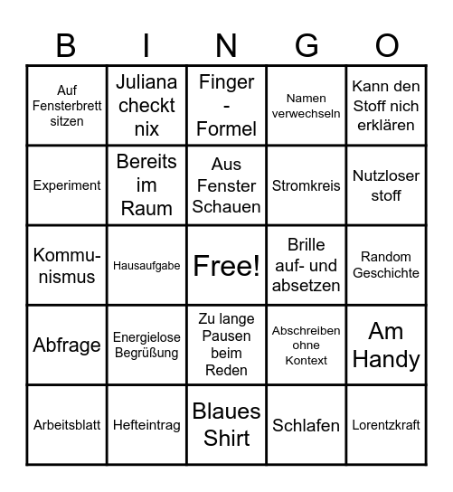 Baumeister Bingo Card