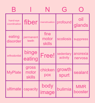 CHAPTER SIXTEEN Bingo Card