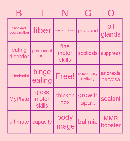 CHAPTER SIXTEEN Bingo Card