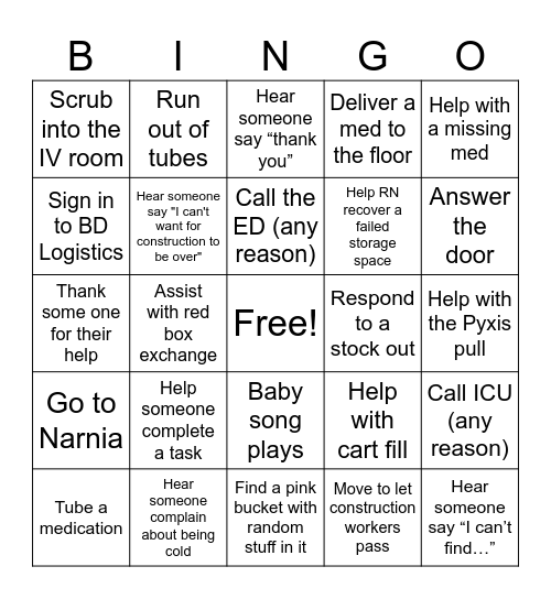 Pharmacy Week Bingo Card