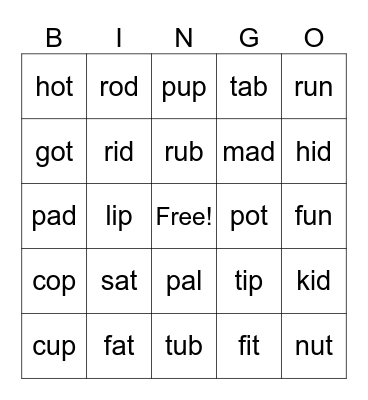 Red Bingo Card