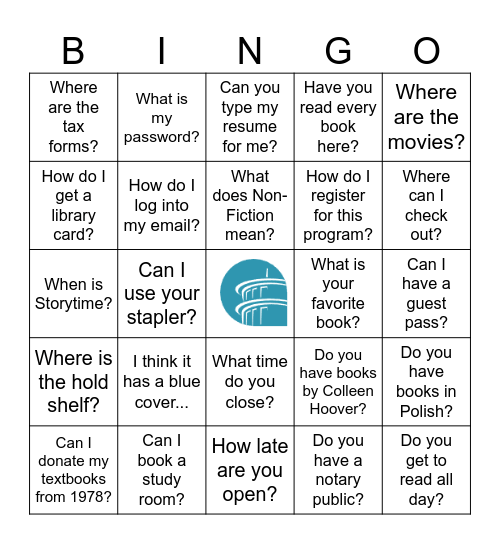 Library Bingo Card