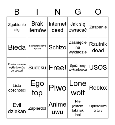 Skibidi Studia Bingo Card