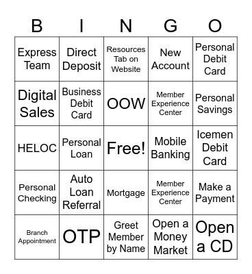 Appreciation Bingo Card