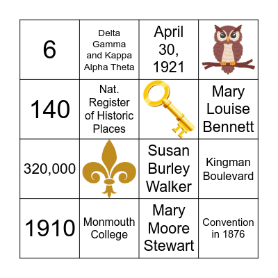 Founder's Day Bingo Card