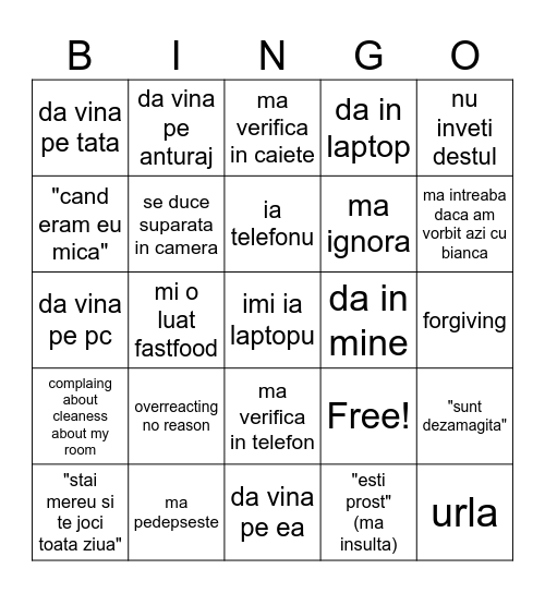 Mama Bingo Card