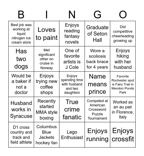 Find Your Fellow Fellow Bingo Card