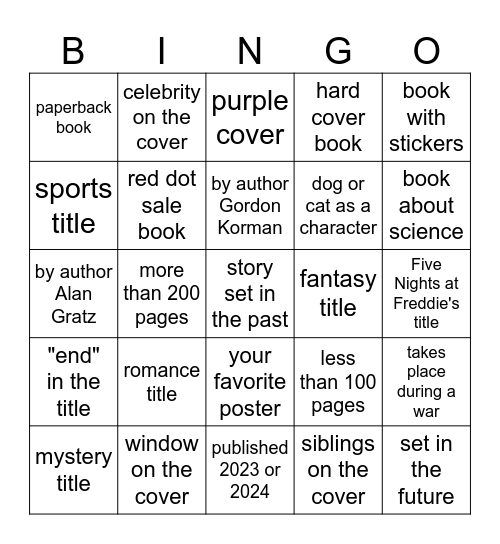 2024 Literacy & Learning Festival Book Fair Bingo! Bingo Card