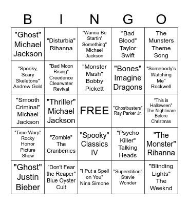 Halloween Bingo Card