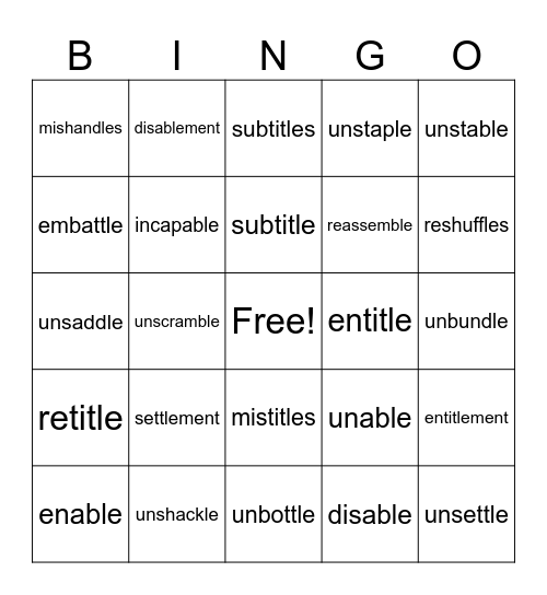 6.4 #3 Bingo Card