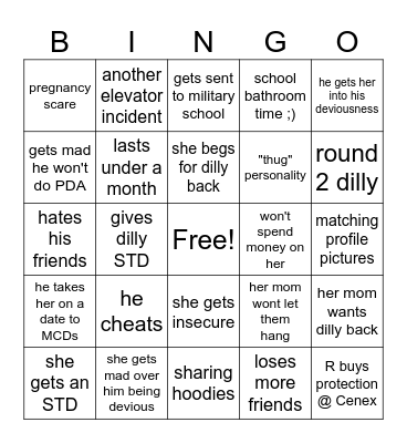 R + B Prediction Card Bingo Card