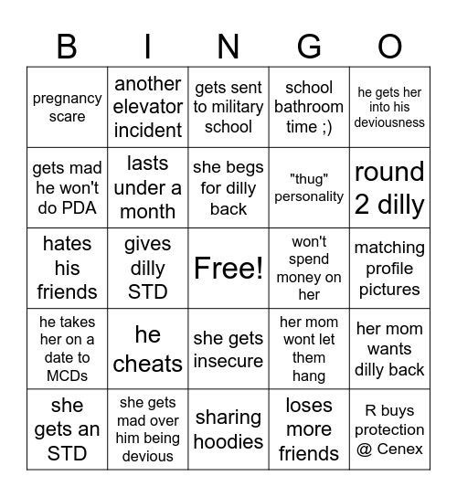 R + B Prediction Card Bingo Card