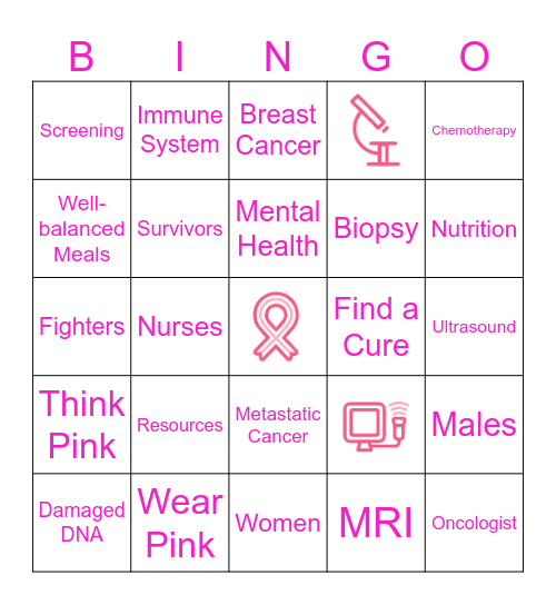 Breast Cancer Awareness Bingo Card