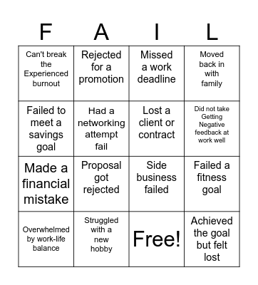 Fail Forward 🚀 Bingo Card