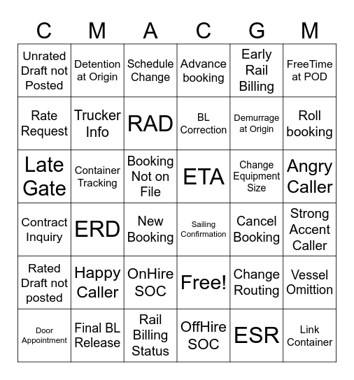 New Hire Bingo! Bingo Card