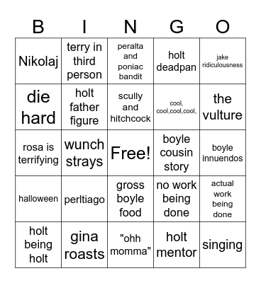 B99 Bingo Card