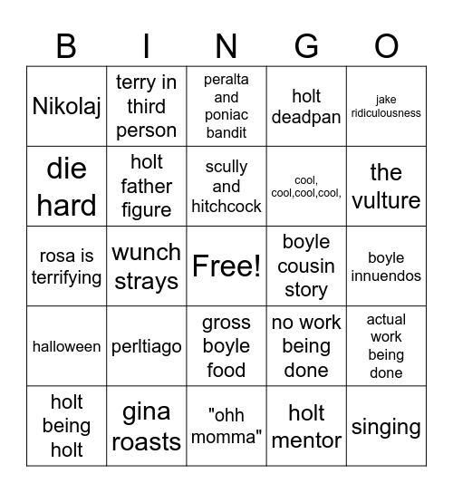 B99 Bingo Card