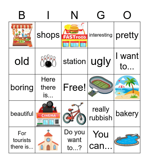 My part of town Bingo Card