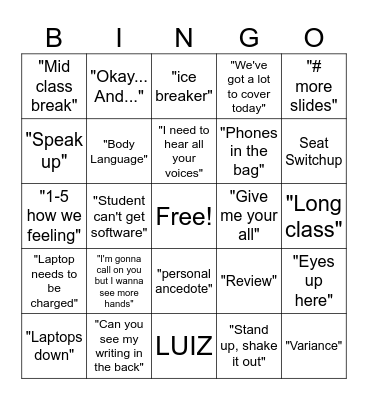 Bingo Card