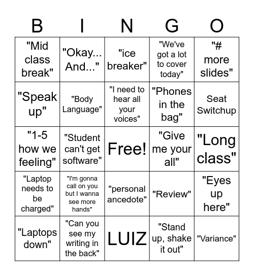 Bingo Card