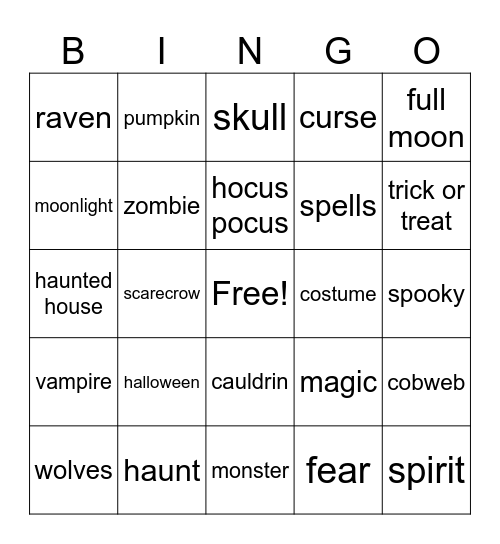 J Wood Raw Bingo Card