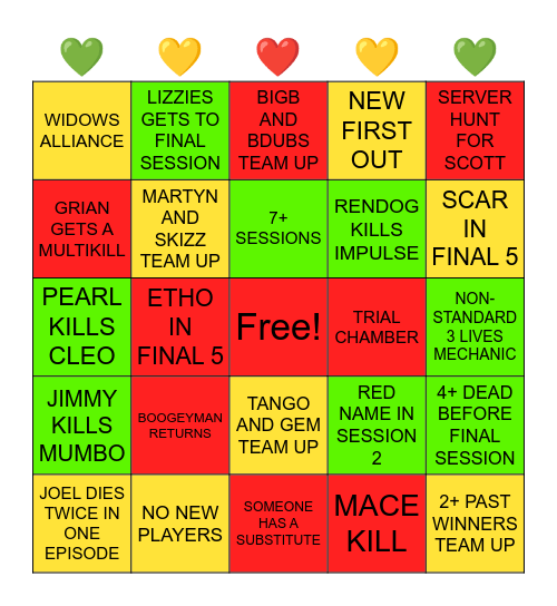 Life Series Bingo! Bingo Card