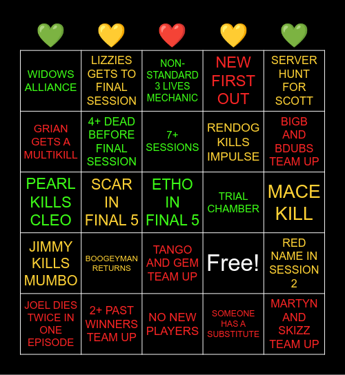 Life Series Bingo! Bingo Card