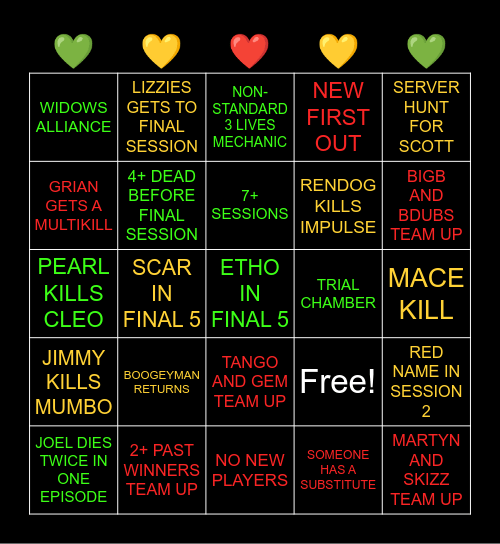 Life Series Bingo! Bingo Card