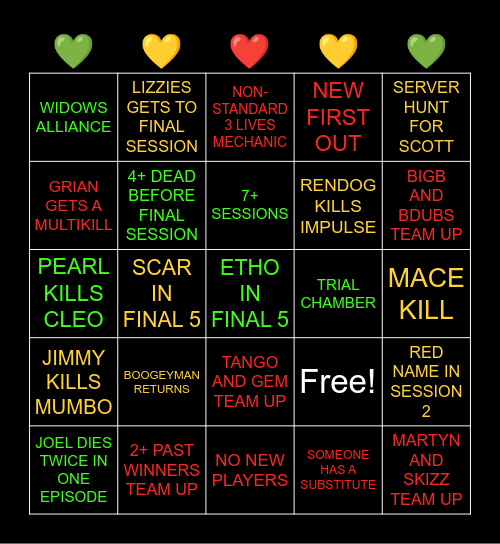 Life Series Bingo! Bingo Card