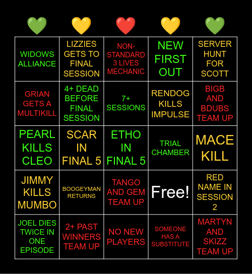 Life Series Bingo! Bingo Card