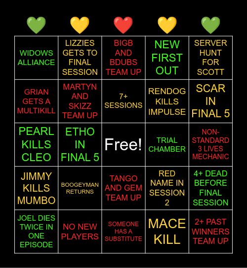 Life Series Bingo! Bingo Card