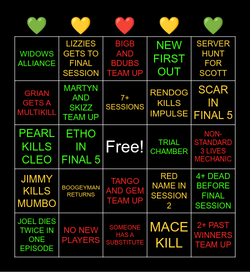 Life Series Bingo! Bingo Card