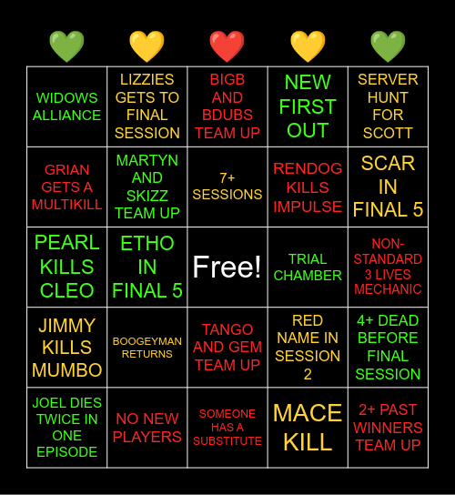 Life Series Bingo! Bingo Card