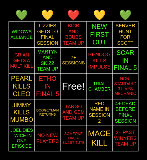 Life Series Bingo! Bingo Card