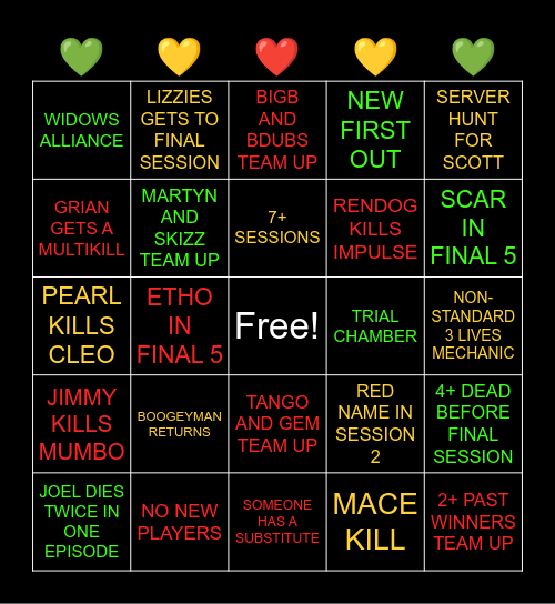 Life Series Bingo! Bingo Card