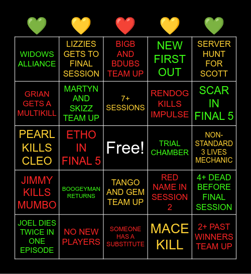 Life Series Bingo! Bingo Card