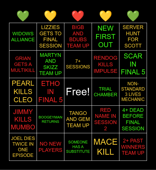 Life Series Bingo! Bingo Card